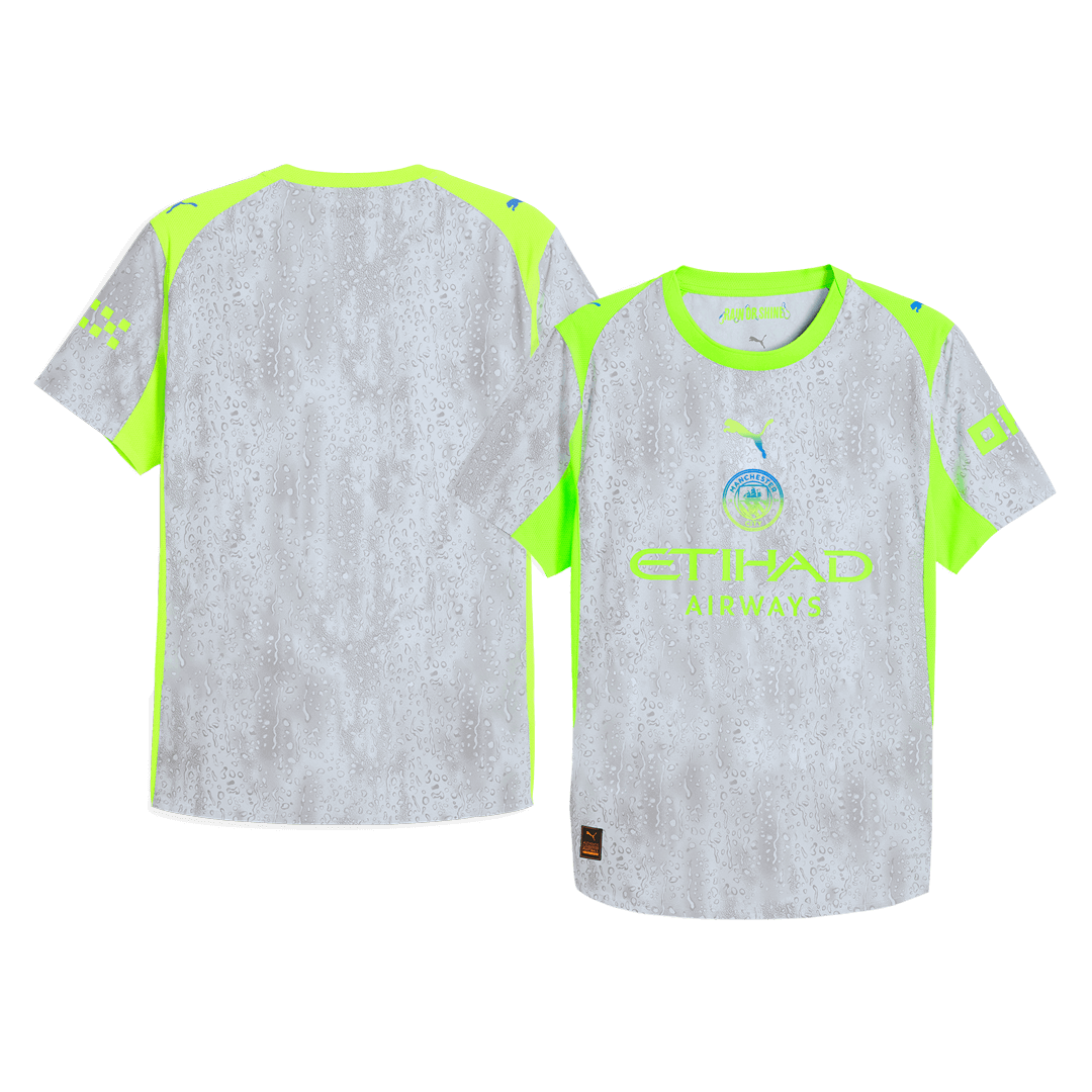 Autêntico Manchester City Fora Terceira Futebol Camisas 2025/26 Cinza