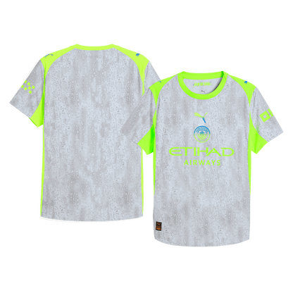 Autêntico Manchester City Fora Terceira Futebol Camisas 2025/26 Cinza