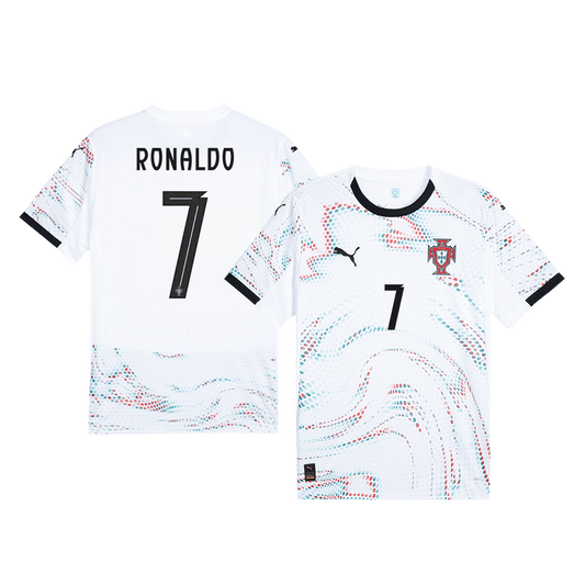 Camisola de futebol RONALDO #7 Portugal Fora de casa Camisola personalizada 2025