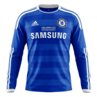 Retrô Chelsea Casa Manga Longa Camisa 2011/12 Azul