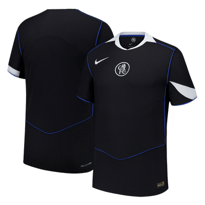 Autêntico Chelsea Fora Terceira Futebol Camisas 2025/26 Preto