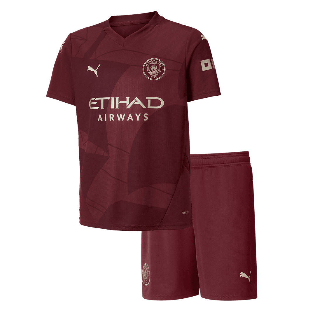 Kid's Manchester City Third Away Football Shirt Kit(Shirt+Shorts) 2024/25 Football Kit UK