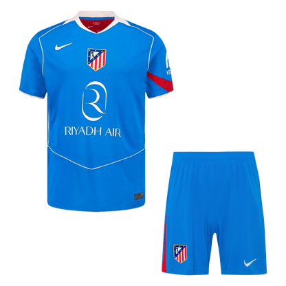 Atletico Madrid 
 Terceira Camisa Conjunto(Camisa+Calções) 2025/26 Azul
