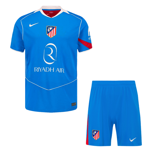 Atletico Madrid 
 Terceira Camisa Conjunto(Camisa+Calções) 2025/26 Azul