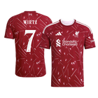 【Super Qualidade】WIRTZ #7 Liverpool
 Casa UCL Futebol Camisa 2026/27 Vermelho