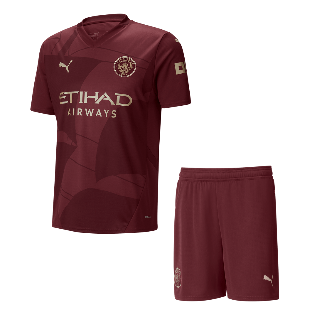 Manchester City Third Away Football Shirt Kit(Shirt+Shorts) 2024/25 Football Kit UK