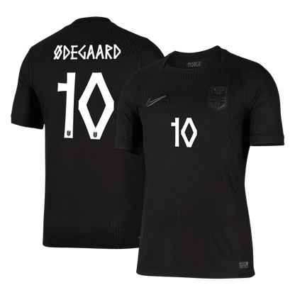 Versão do Jogador ØDEGAARD #10 Norway Fora Copa do Mundo Futebol Camisas 2026 Preto