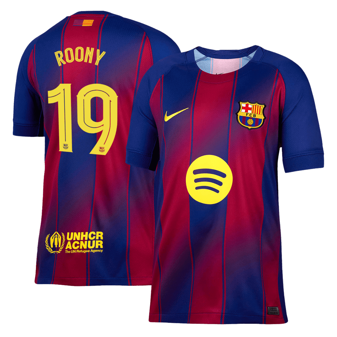 ROONY #19 Barcelona Casa Camisa 2025/26- Vermelho&Azul - UCL