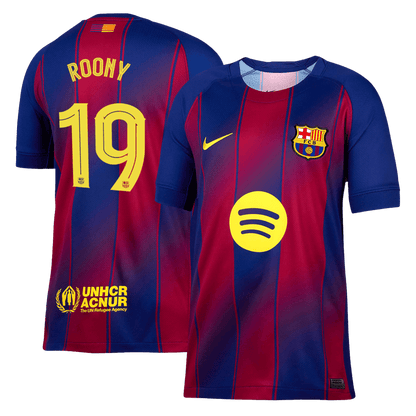 ROONY #19 Barcelona Casa Camisa 2025/26- Vermelho&Azul - UCL