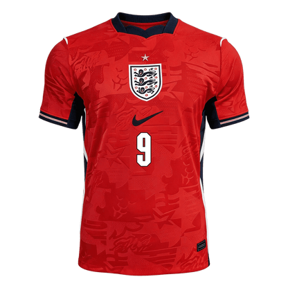 Versão do Jogador KANE #9 England Fora Copa do Mundo Futebol Camisas 2026 Vermelho