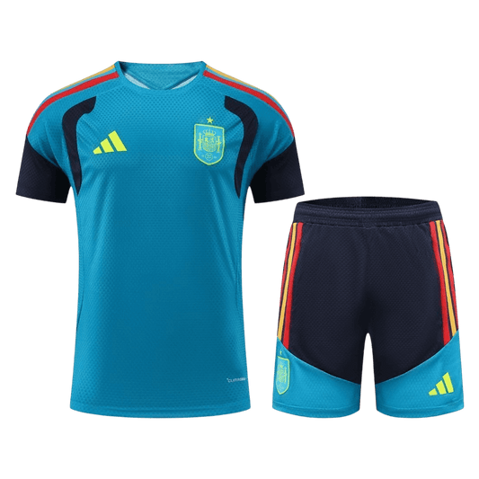 Versão Do Jogador Spain Copa do Mundo Camisa Conjunto(Camisa+Calções) 2026 Azul - camisola de futebol para adeptos