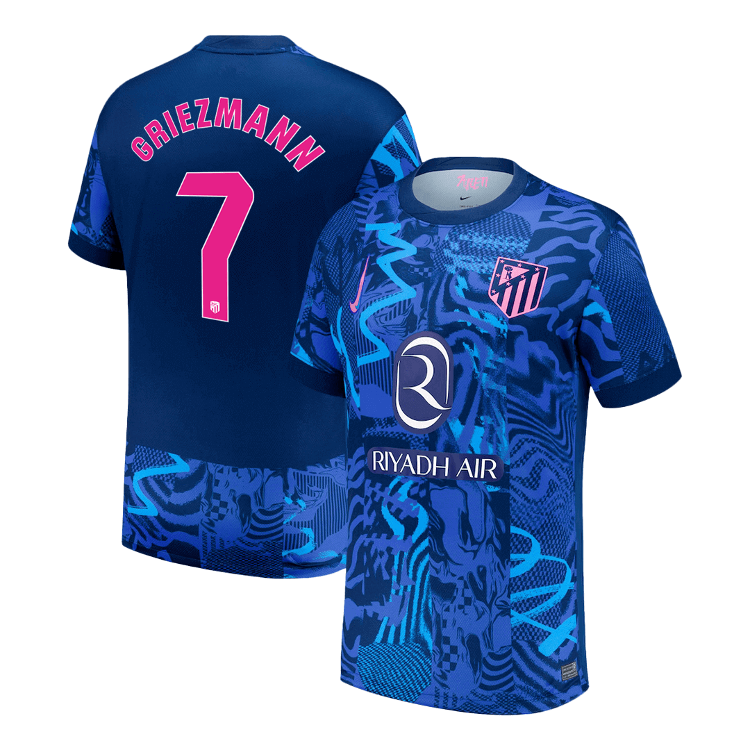 Camisola de futebol GRIEZMANN #7 do Atl¨¦tico de Madrid, terceira camisola personalizada 2024/25