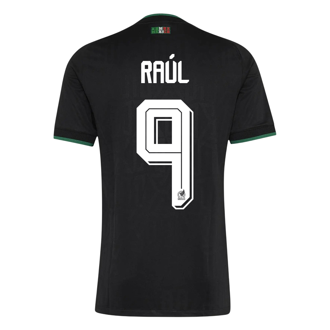 Versão do Jogador RAÚL #9 Mexico Terceira Copa do Mundo Futebol Camisas 2026 Preto