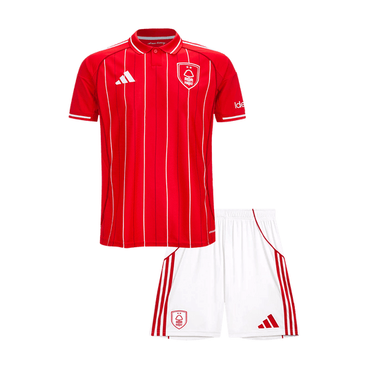 Nottingham Forest Infantil 
 Casa Camisa Conjunto (Camisa+Shorts) 2025/26 Vermelho