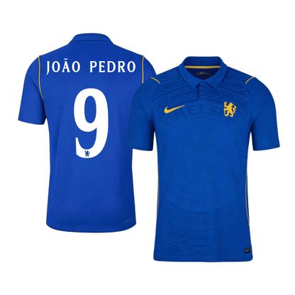 Versão do Jogador JOÃO PEDRO #9 Chelsea Casa Futebol Camisas 2026/27 Azul - UCL
