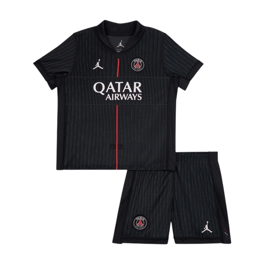 PSG Infantil 
 Quarta Futebol Camisa Conjunto (Camisa+Shorts) 2025/26 Preto