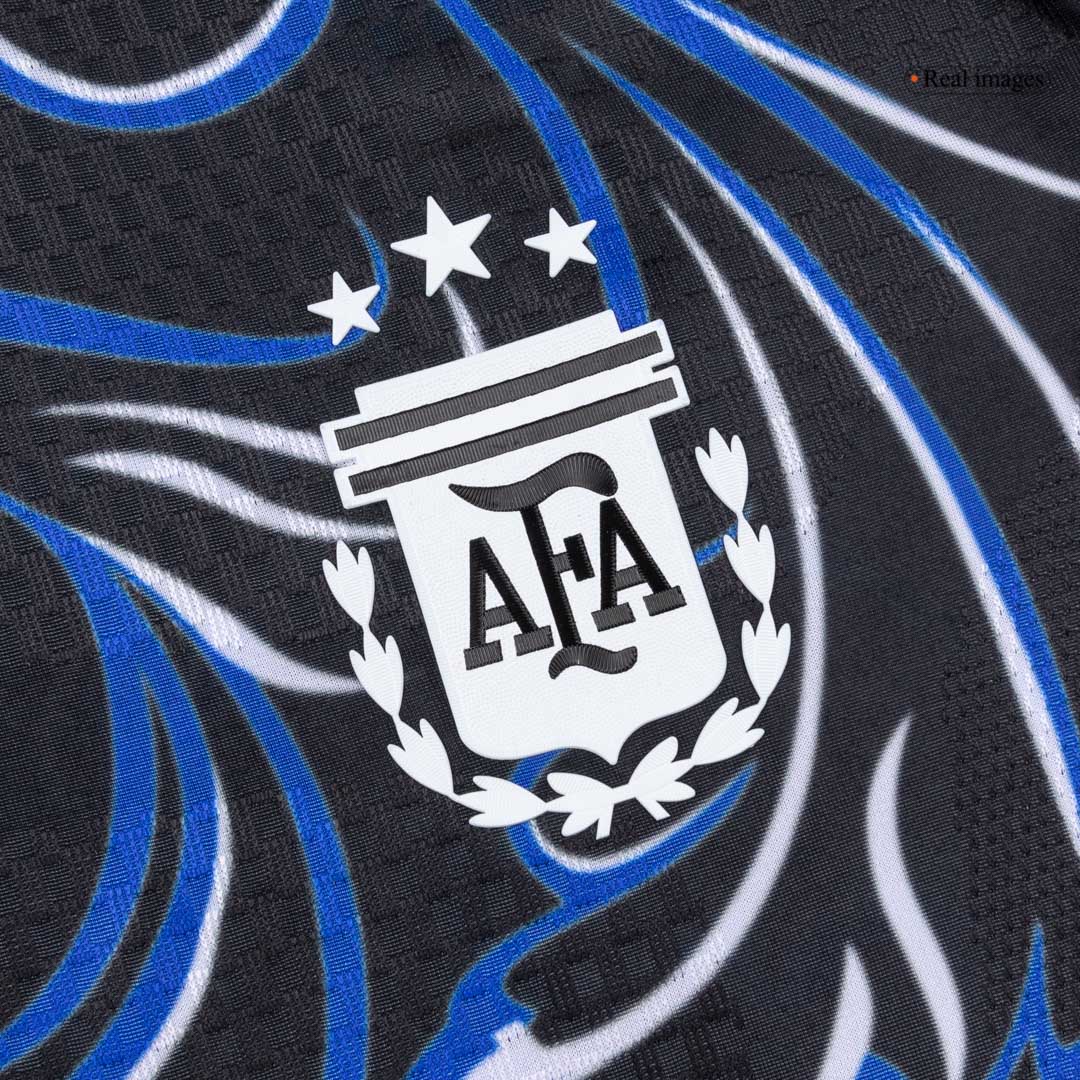 Versão do Jogador J. ÁLVAREZ #9 Argentina Fora Copa do Mundo Futebol Camisas 2026 Preto