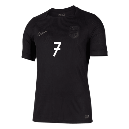 Versão do Jogador SØRLOTH #7 Norway Fora Copa do Mundo Futebol Camisas 2026 Preto