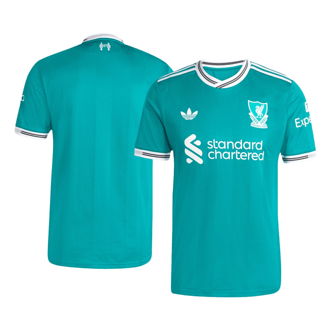 Autêntico Liverpool Fora Terceira Futebol Camisas 2025/26 Verde