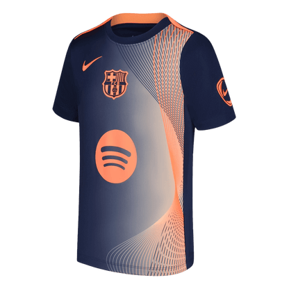 25/26 Club Barcelona Pré-Jogo Futebol Camisa Laranja &Preta
