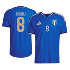 Versão do Jogador TONALI #8 Italy Casa World Cup Futebol Camisas 2026 Azul