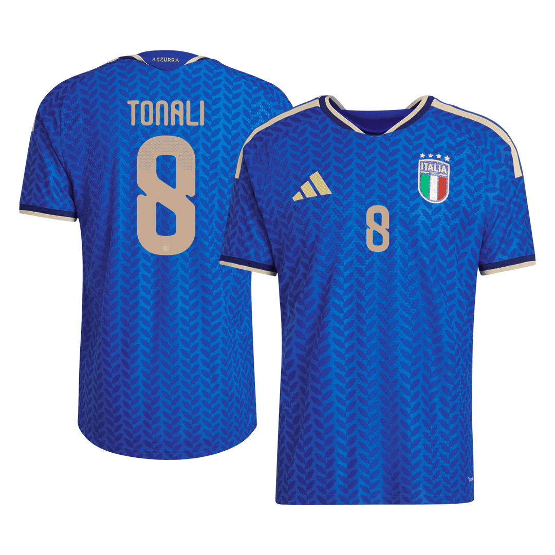 Versão do Jogador TONALI #8 Italy Casa World Cup Futebol Camisas 2026 Azul