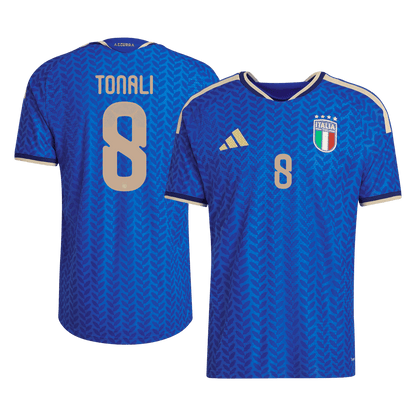 Versão do Jogador TONALI #8 Italy Casa World Cup Futebol Camisas 2026 Azul
