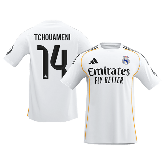 【Super Qualidade】TCHOUAMENI #14 Real Madrid
 Casa Futebol Camisa 2025/26 Branco