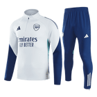 Arsenal Zíper Moletom Conjunto (Top+Calças) 2025/26 Branco