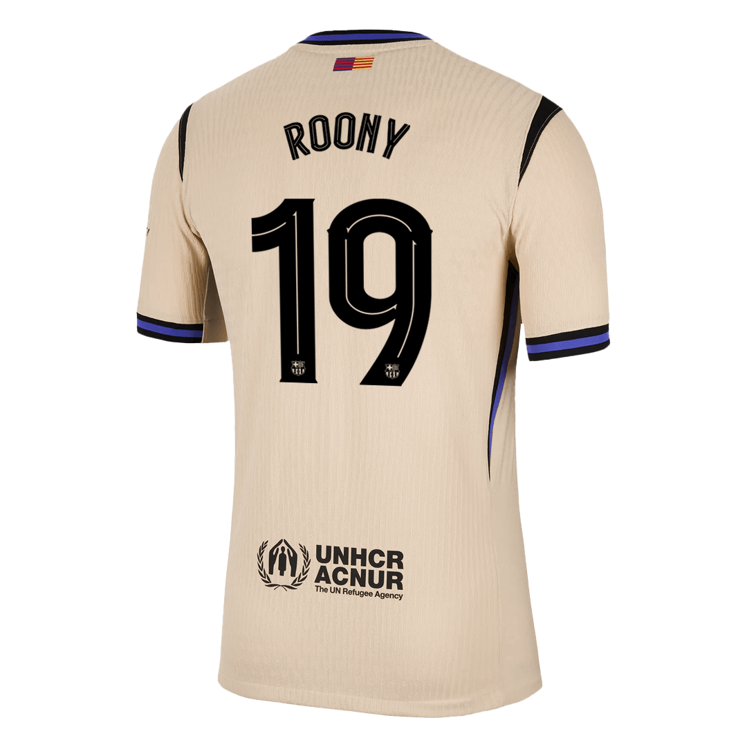 Autêntico ROONY #19 Barcelona Fora UCL Futebol Camisas 2025/26 Amarelo - UCL