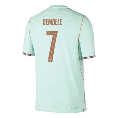 Versão do Jogador DEMBELE #7 France Fora Copa do Mundo Futebol Camisas 2026 Verde