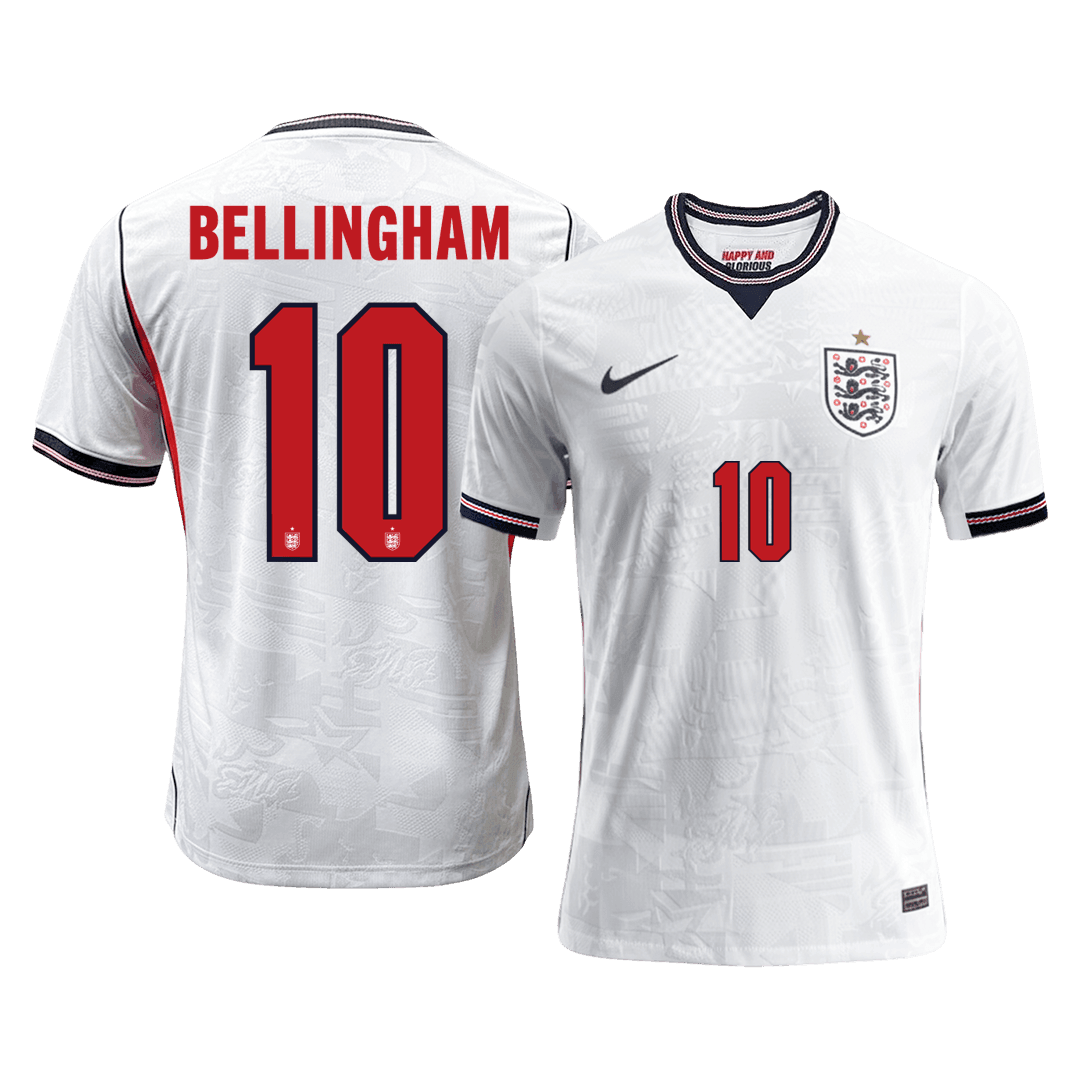 Versão do Jogador BELLINGHAM #10 England Casa Copa do Mundo Futebol Camisas 2026 Branco