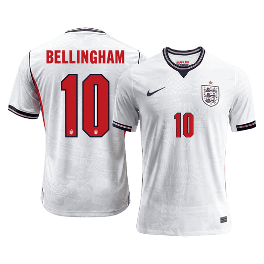Versão do Jogador BELLINGHAM #10 England Casa Copa do Mundo Futebol Camisas 2026 Branco