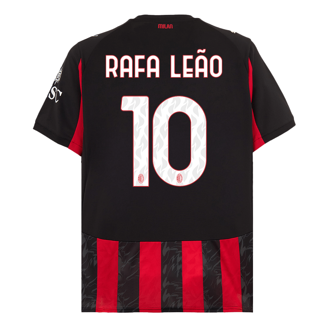 RAFA LEÃO #10 AC Milan Casa Camisa 2025/26-Vermelho & Preto
