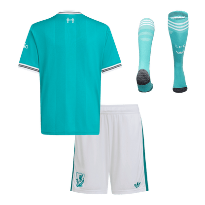 Liverpool Infantil 
 Terceira Conjunto (Camisa+Shorts+Meias) 2025/26 Verde