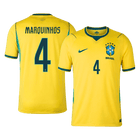 MARQUINHOS #4 Brazil Casa Copa do Mundo Camisa 2026 Amarelo