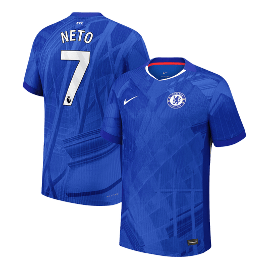 Autêntico NETO #7 Chelsea Casa Futebol Camisas 2025/26 Azul