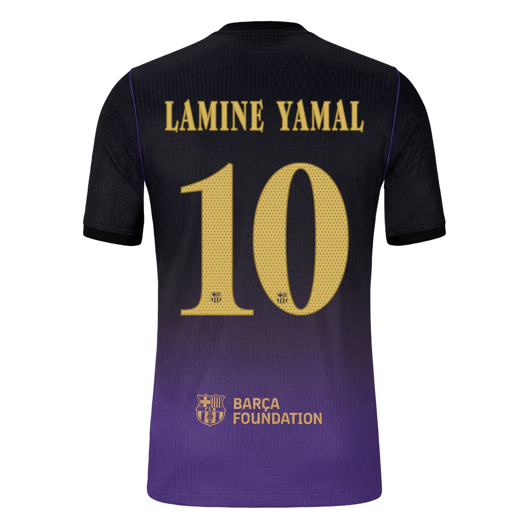 Versão do Jogador LAMINE YAMAL #10 Barcelona Fora Futebol Camisas 2026/27 - UCL