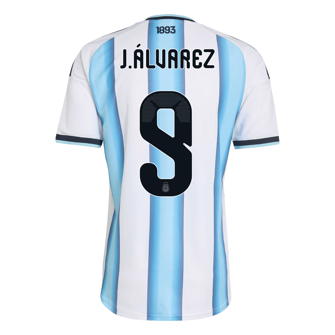 Versão do Jogador J.ÁLVAREZ #9 Argentina Casa World Cup Futebol Camisas 2026