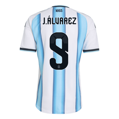 Versão do Jogador J.ÁLVAREZ #9 Argentina Casa World Cup Futebol Camisas 2026