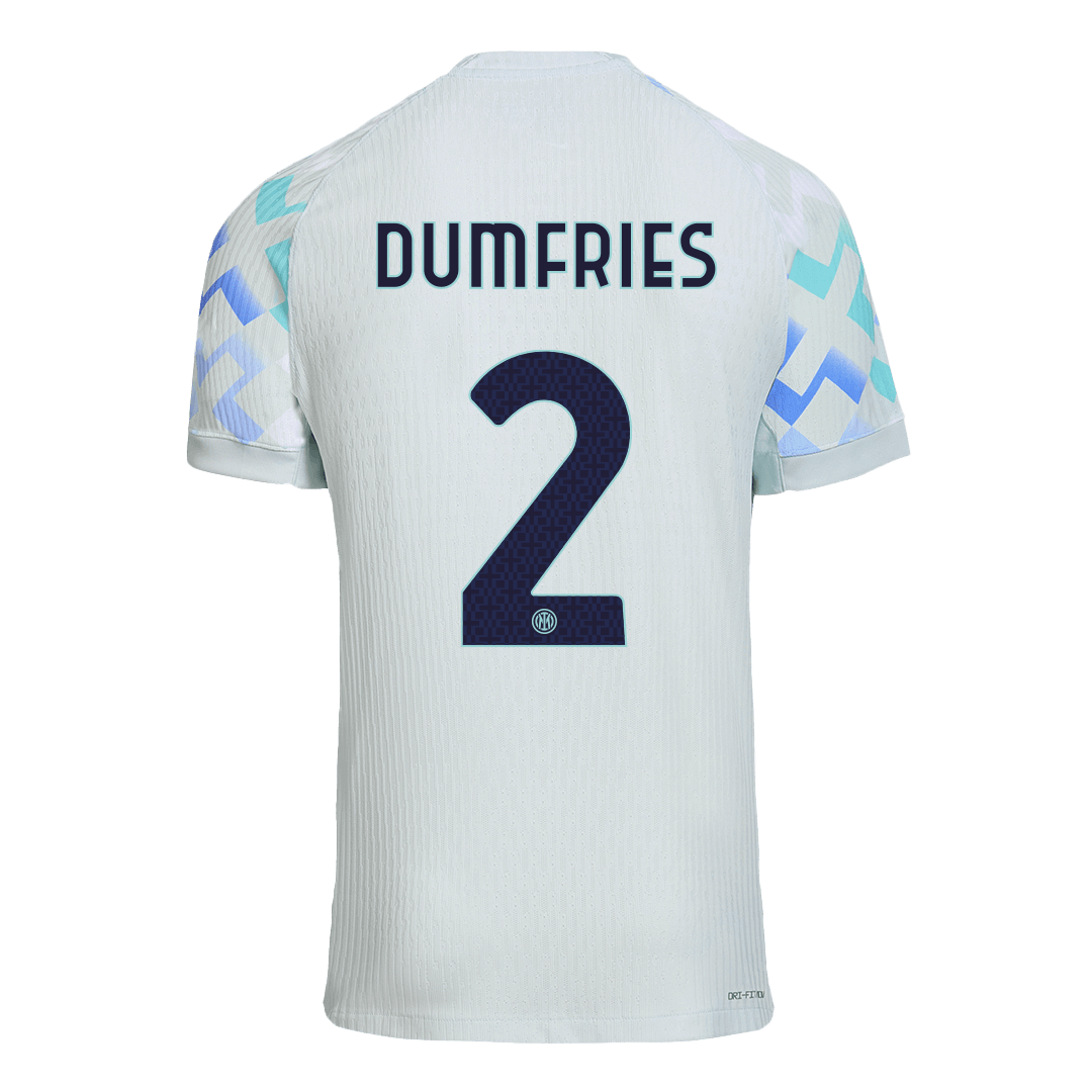 Autêntico DUMFRIES #2 Inter Milan Fora Futebol Camisas 2025/26 Azul