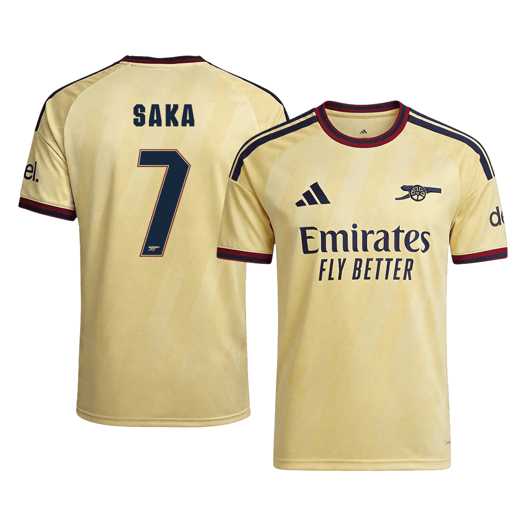 Versão do Jogador SAKA #7 Arsenal Terceira Futebol Camisas 2026/27 Amarelo - UCL