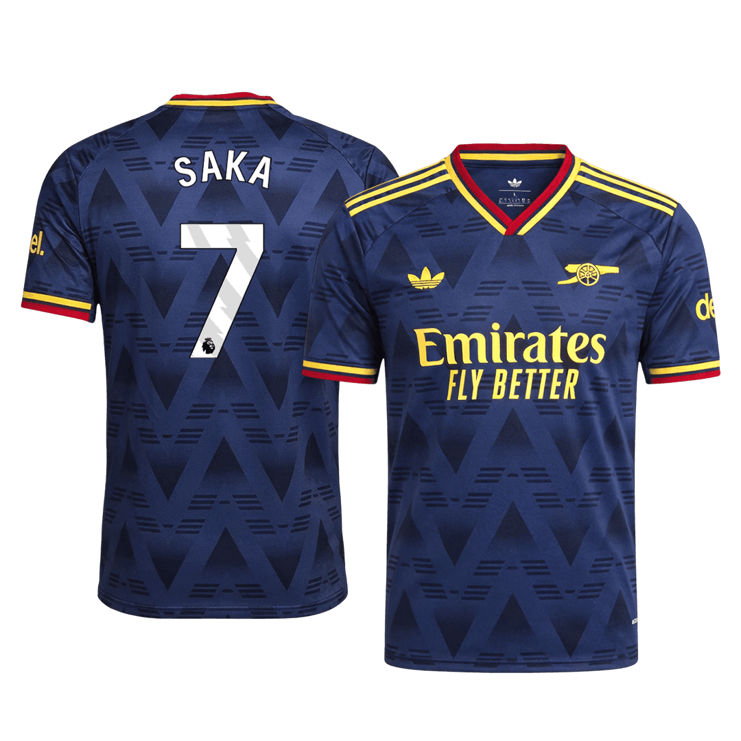 Versão do Jogador SAKA #7 Arsenal Fora Futebol Camisas 2026/27 Marinha