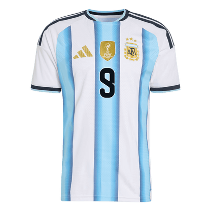 Versão do Jogador J.ÁLVAREZ #9 Argentina Casa World Cup Futebol Camisas 2026