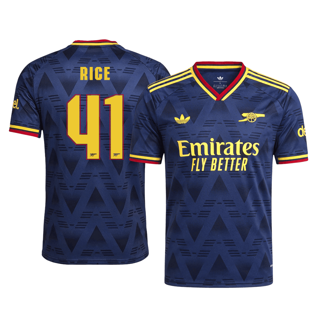 Versão do Jogador RICE #41 Arsenal Fora Futebol Camisas 2026/27 Marinha - UCL