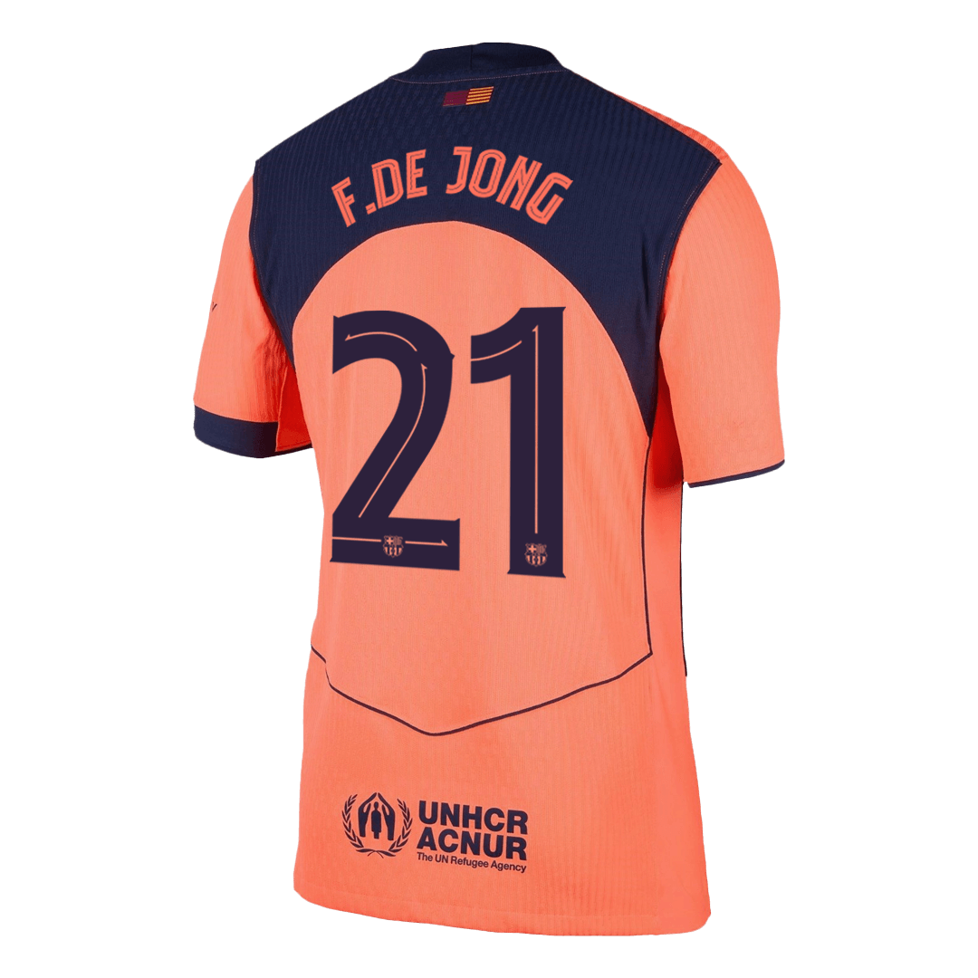 Autêntico F.DE JONG #21 Barcelona Fora Terceira UCL Futebol Camisas 2025/26