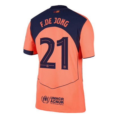 Autêntico F.DE JONG #21 Barcelona Fora Terceira UCL Futebol Camisas 2025/26