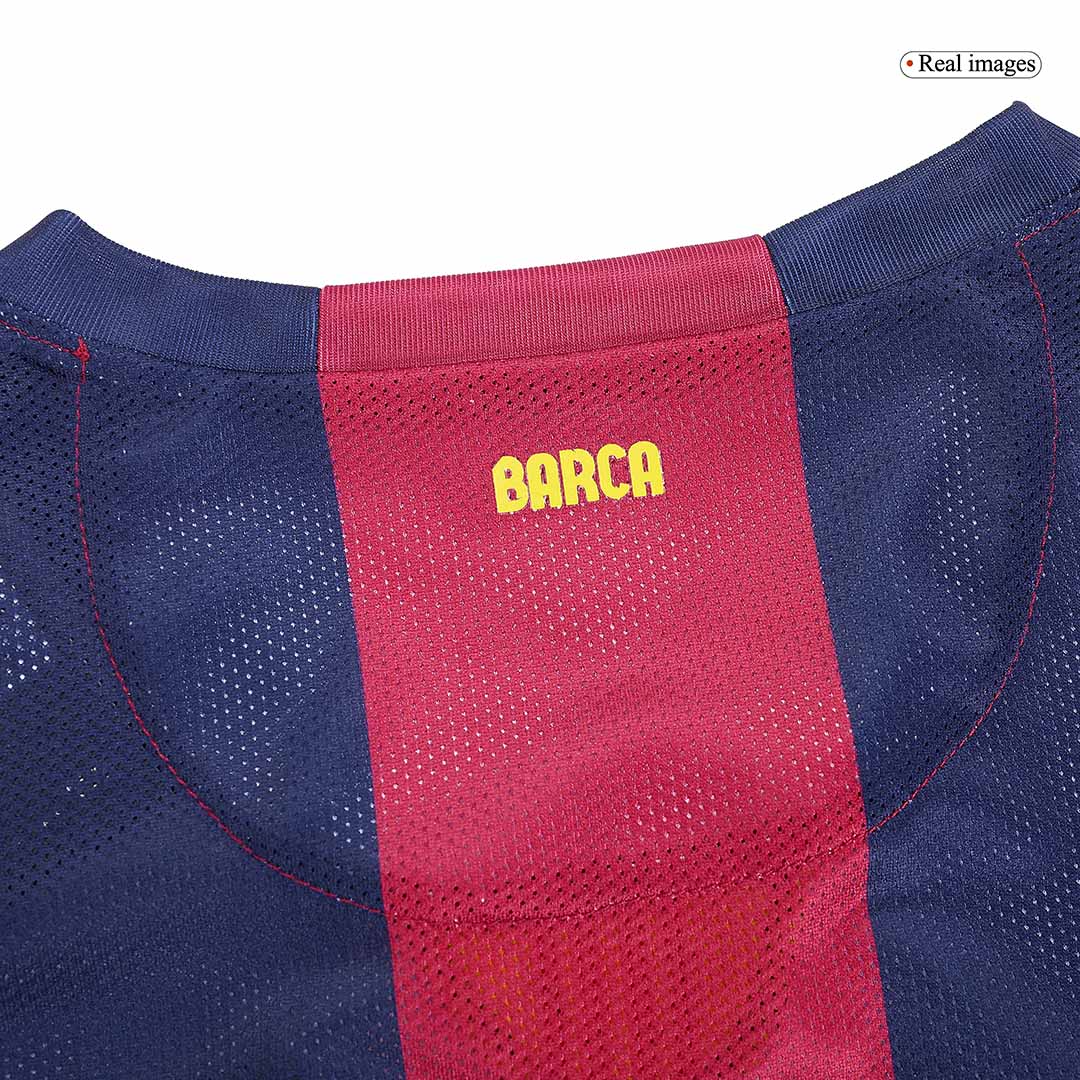 MESSI #10 Barcelona Retro Jersey Home Long Sleeve Soccer Shirt 2014/15