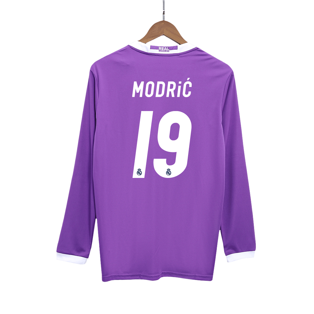 MODRI? #19 Real Madrid Retro Jersey Away Camisola de Futebol de Manga Longa 2016/17