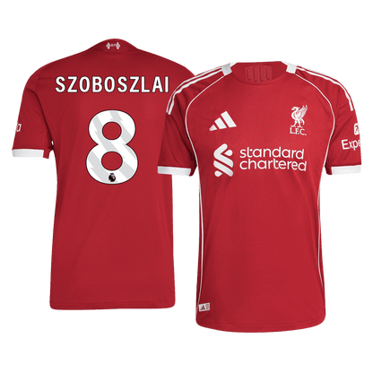 Jogador SZOBOSZLAI #8 Liverpool Casa Futebol Camisas 2025/26 Vermelho